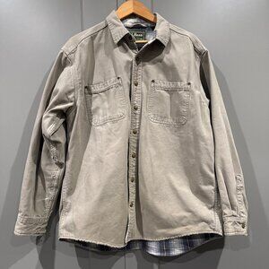 LL Bean Men's LTall Brown Fully Lined Canvas Barn Coat Shacket